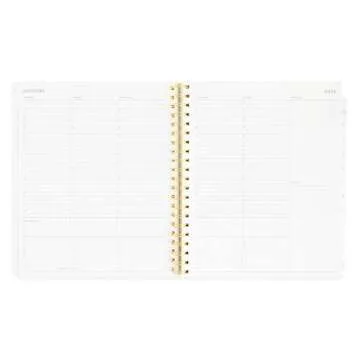 Sugar Paper Large Daily Spiral Planner, Grey Stripe, 2024, Monthly Daily Weekly and Hourly Layouts, January to December 2024, 10" x 11"