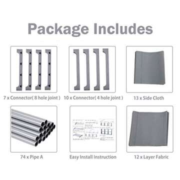 9 Storage Cubes, 4 Tire Shelving Bookcase Cabinet, DIY Closet Organizers for Living Room Bedroom Office (Gray)