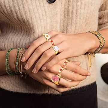 31PCS Happy Face Rings for Women - Cute Y2K Jewelry Set