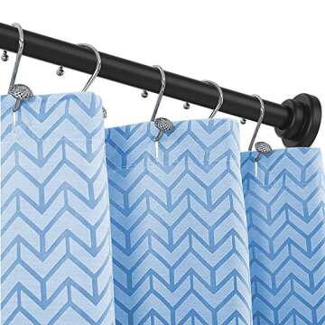 Ausemku Shower Curtain Rod Tension - 26-40 Inch Never Rust Non-Slip Spring Tension Curtain Rod No Drilling Stainless Steel Curtain Rod Use Bathroom Kitchen（Black）