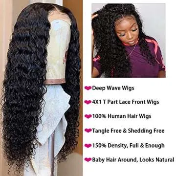 Luxury Deep Wave Lace Front Human Hair Wigs for African American Women