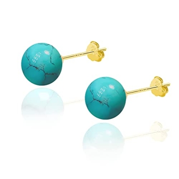 SmileBelle Handmade Hypoallergenic Turquoise Earrings for Sensitive Ears
