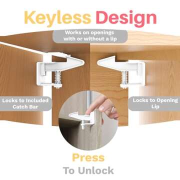 Inaya Cabinet Locks for Safe Baby Proofing Easy Install