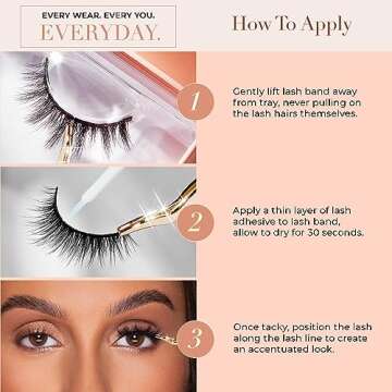 Lilly Lashes Everyday Miami Natural Lashes, Faux Mink Natural Eyelashes, False Eyelashes Everyday Us...