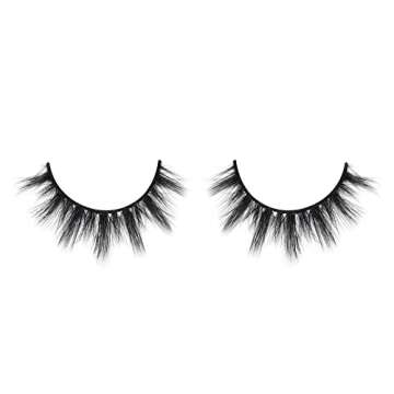 Lilly Lashes Everyday Miami Natural Lashes, Faux Mink Natural Eyelashes, False Eyelashes Everyday Use, Individual Lashes Reusable up to 20x, No Lash Glue Included (13mm)