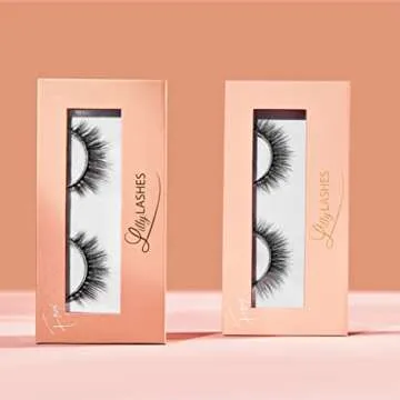 Lilly Lashes Everyday Miami Natural Lashes, Faux Mink Natural Eyelashes, False Eyelashes Everyday Use, Individual Lashes Reusable up to 20x, No Lash Glue Included (13mm)