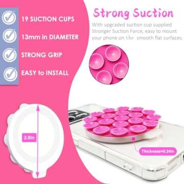 PKYAA Silicone Suction Cup Phone Mount, Magnetic Silicone Suction Phone Case Stand, Hands Free Mirror Shower Phone Holder, Perfect for TikTok/Ins/YouTube Videos Creators (Sky Blue)