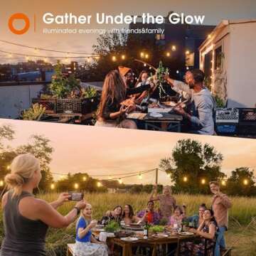 addlon 96 FT (2x48FT) Outdoor String Lights Commercial Grade Strand 36 Bulbs 30 Hanging Sockets, ETL Listed Decorative Christmas Lights for Patio Garden