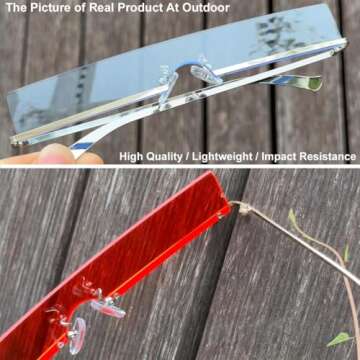 Trendy Armear Semi Rimless Rectangle Sunglasses for All