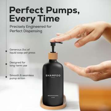 Black Shampoo Dispenser Set - Eco-Friendly Bathroom Essentials
