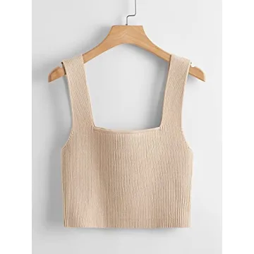 Shop Verdusa Women's Square Neck Crop Top - Stylish Comfort