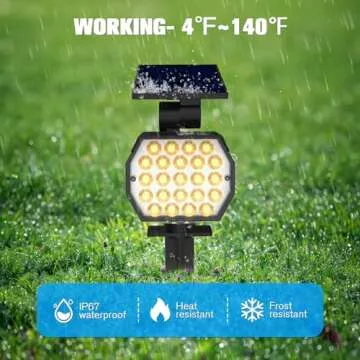 NIORSUN Solar Spot Lights Outdoor,23 LEDs Landscape Lighting with Auto On/Off and 3 Lighting Modes, IP67 Waterproof Spotlights,Outdoor Solar Lights for Yard Garden,8 Pack(Warm White)