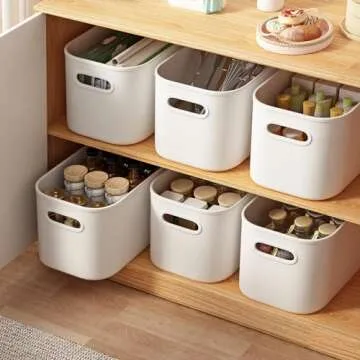 ORGIDOL White Stackable Storage Bins for Home Organization