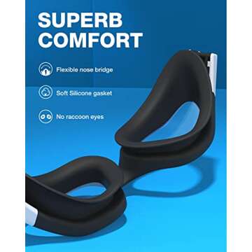 ZIONOR Swim Goggles, Upgraded G1 Polarized Swimming Goggles UV Protection Anti-fog Adjustable Strap for Men Women Adult Indoor or Outdoor (Polarized Mirror Gold Lens)