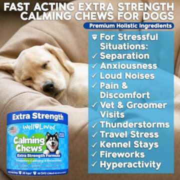 Well Loved Calming Chews for Dogs - Stress Reliever with Melatonin & Hemp