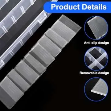 DSLSQD Bead Organizer Box, 1 Pack 12 Grids Plastic Storage Box with 18 Removable Grids Compartments, Small Plastic Jewelry Organizer Box for Beads Jewelry Earring Cosmetics Craft Tackle Pills