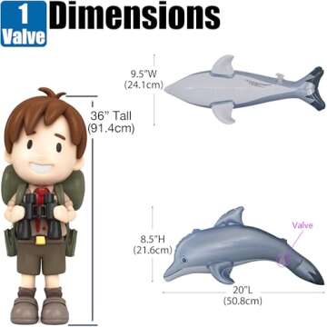 Jet Creations Inflatable Aquatic Animal Dolphin, Pack of 4, 20 inch Long, Pool Toys, Photo Prop, Theme Party Centerpiece, VBS, Decoration, Hanger (2) per Flipper