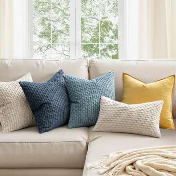 MIULEE Throw Pillow Covers Soft Corduroy Decorative Set of 2 Boho Striped Pillow Covers Pillowcases ...