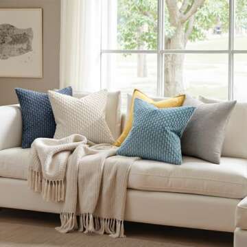 MIULEE Soft Corduroy Decorative Pillow Covers Set of 2