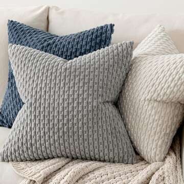 MIULEE Soft Corduroy Decorative Pillow Covers Set of 2