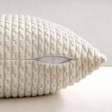 MIULEE Soft Corduroy Decorative Pillow Covers Set of 2