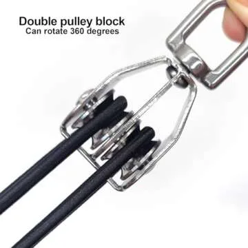 BlingKingdom 2pcs M20 Double Pulley Block 360° Spin Freely 304 Stainless Steel Double Pulley Wheel Roller Strong for Block and Tackle Pulley System Used to Lift Kayaks Max Load: 75kg