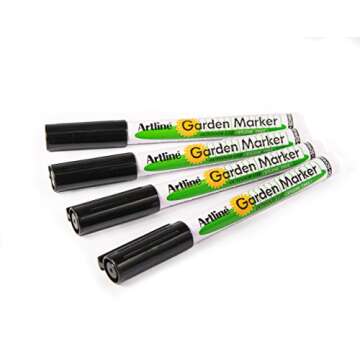 Premier Mark Garden Marker | Water Resistant | Quick Dry Ink Great For Outside Use (4 Markers)
