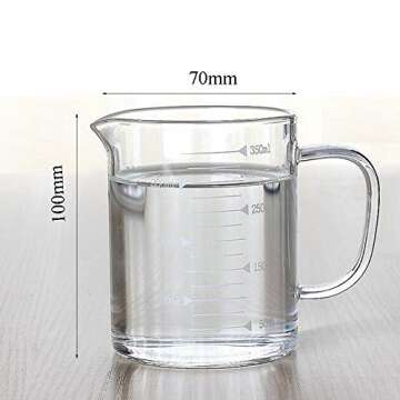 Borosilicate Glass Measuring Cup with Spout 350ml Clear