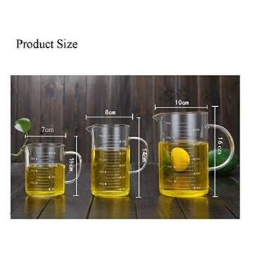 Borosilicate Glass Measuring Cup with Spout 350ml Clear
