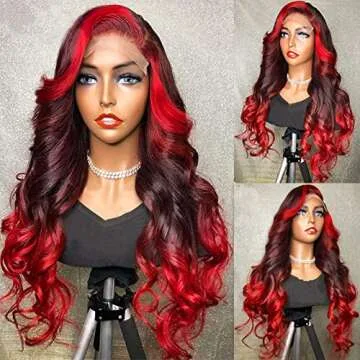 YMS Ombre Red Lace Front Wig for Stunning Styles