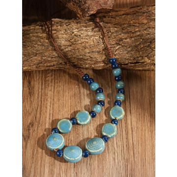 Unique MINACHI Boho Ceramic Beads Necklace for Women