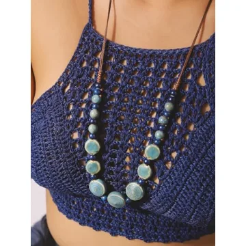 Unique MINACHI Boho Ceramic Beads Necklace for Women