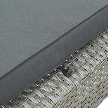 Daxue Bar Stools Set of 5 Pieces Outdoor Patio Furniture Set Outdoor Dining Table and Chairs Set with Slatted Square Tabletop, Gray Rattan Chair Set PE Wicker Sectional Sofa Set for Backyard, Gray