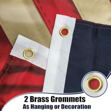 FRF Tea Stained 13 Stars American flag Besty Ross Flags 3x5 Vintage USA 1776 Banner Outdoor Decoration with Canvas Header & 2 Brass Grommets (3D Printed Star)