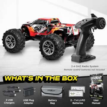 LÆGENDARY 1:10 Scale 4x4 Off-Road RC Truck - Hobby Grade Brushed Motor RC Car with Batteries, Waterproof Fast Remote Control Cars for Adults