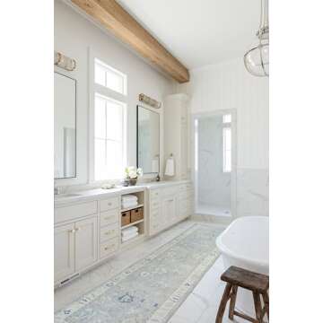 Modern Oushak Vintage Runner Rug - Soft Pastel Elegance