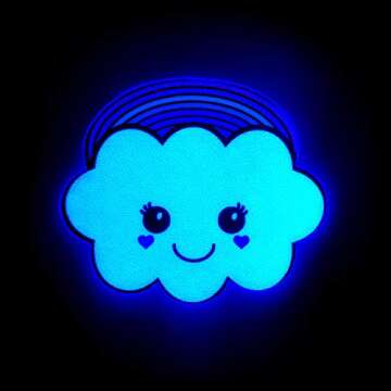 PASTEASE Festival Pasties - Nipple Covers for Festivals, Raves, & Lingerie | Halloween Costume Accessory | Waterproof (Rainbow Kawaii Cloud)