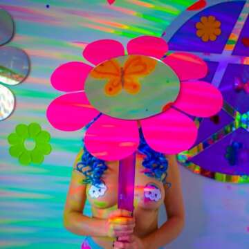 PASTEASE Festival Pasties - Nipple Covers for Festivals, Raves, & Lingerie | Halloween Costume Accessory | Waterproof (Rainbow Kawaii Cloud)