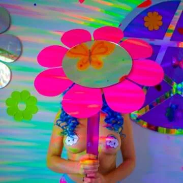 PASTEASE Festival Pasties - Nipple Covers for Festivals, Raves, & Lingerie | Halloween Costume Accessory | Waterproof (Rainbow Kawaii Cloud)