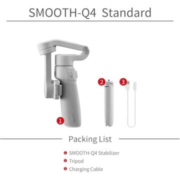 Zhiyun Smooth Q4 Gimbal Stabilizer for Smartphone,3-Axis Gimbal for iPhone Android Cellphone,Built-i...