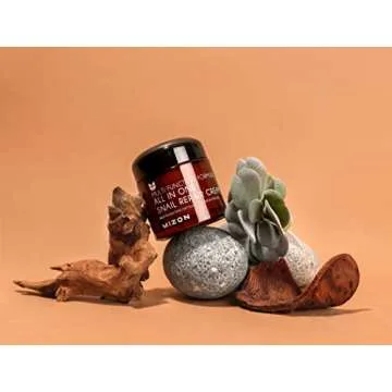 MIZON All in One Snail Repair Cream Snail Mucin with 12 Natural Extracts Korean Recovery Cream for Fine Line & Blemish Care (2.53 Fl Oz Pack of 1)