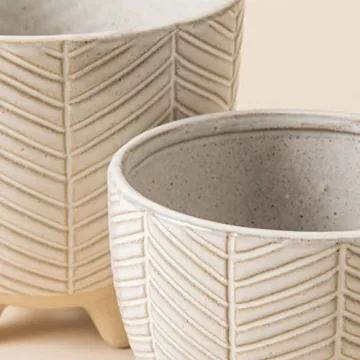 LA JOLIE MUSE Footed Flower Pots for Indoor Decor