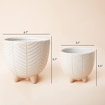 LA JOLIE MUSE Footed Flower Pots for Indoor Decor