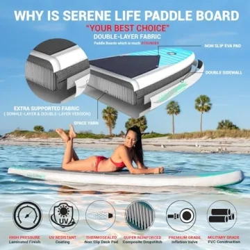 Ultimate SereneLife Inflatable Stand Up Paddle Board