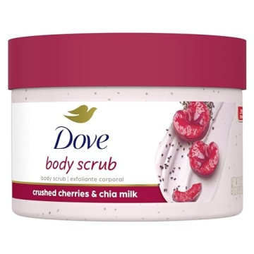 Dove Exfoliating Body Polish Crushed Cherries & Chia Milk Skin Care for Revitalized Skin Formulated ...