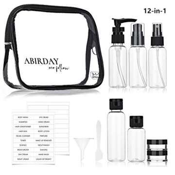 ABIRDAY Travel Size Bottles Containers for Toiletries with Toiletry Bag Kit for Liquids, Leak-Proof ...