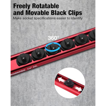 WORKPRO Magnetic Socket Organizer Set for Tool Boxes