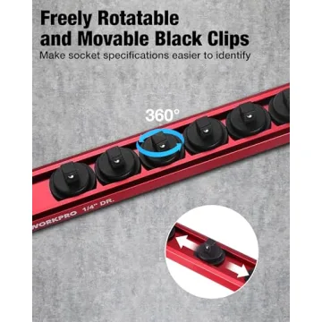 WORKPRO Magnetic Socket Organizer Set for Tool Boxes