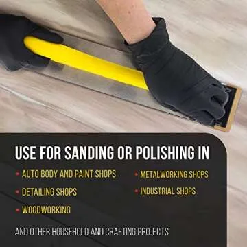 Dura-Gold Pro Series Longboard Hand Sanding File Sander Block - Hook & Loop Backing and PSA Backing Conversion Adapter Pad, Clip-On Sandpaper, Continuous Rolls, PSA Sheets, Sand Auto Paint Woodworking