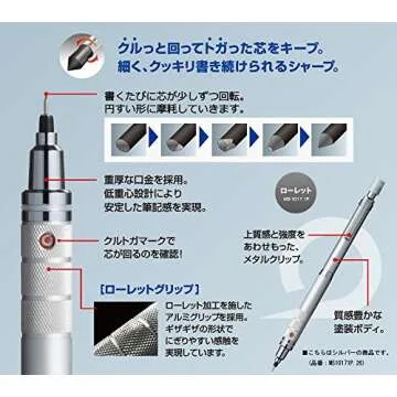 uni Core Keeps Sharp Mechanical Pencil, Gun Metallic (M510171P.43)